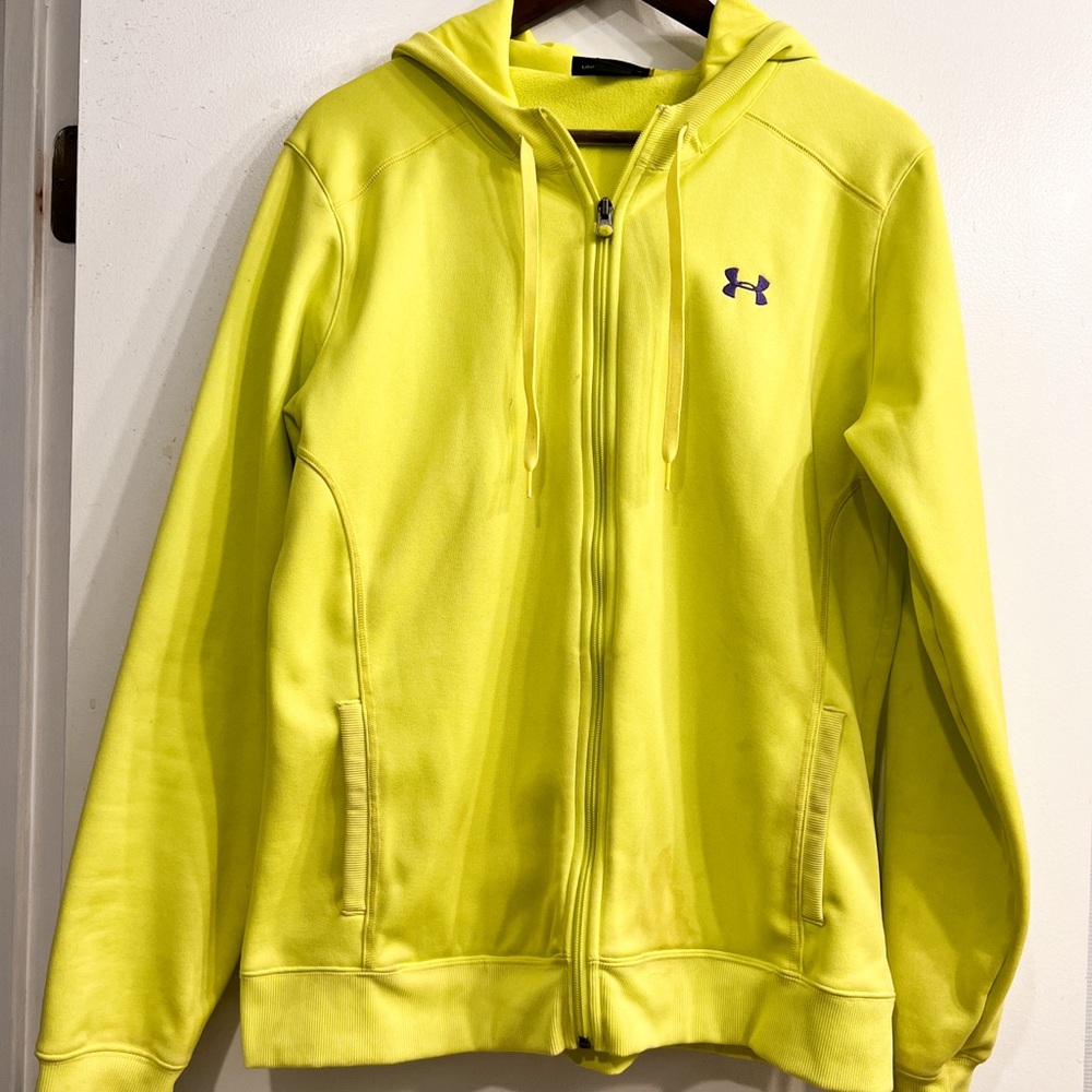Neon Yellow Under Armour Hoodie - XL women’s